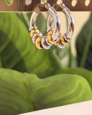Solene Two-Tone Hoops